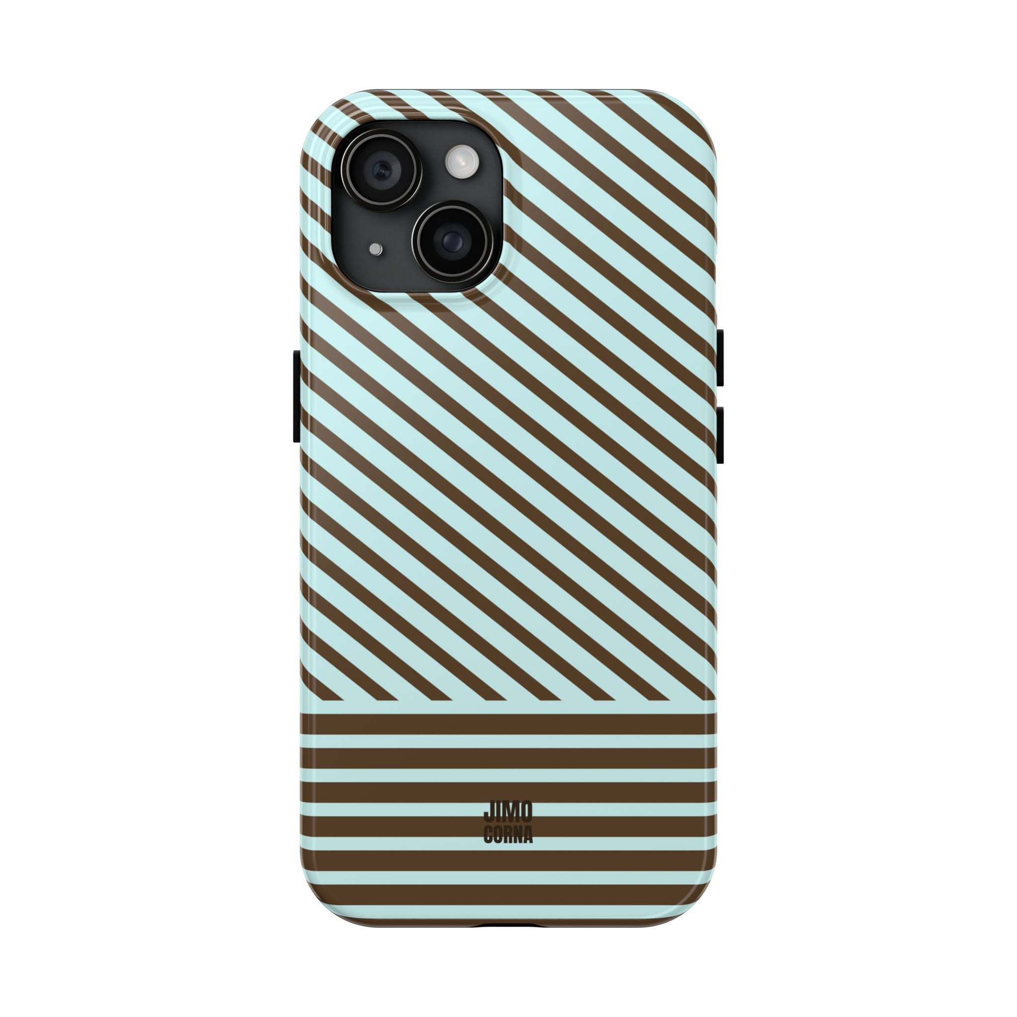 Asymmetrical Lines iPhone Case | Blue and Brown
