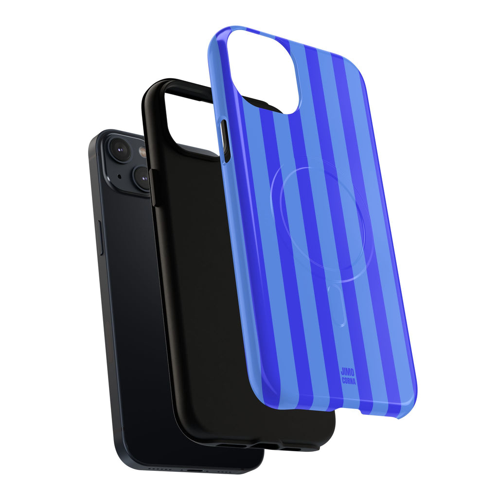 Blueberry Bold Stripes MagSafe iPhone Case