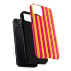 Bold Stripes MagSafe iPhone Case | Pink and Yellow