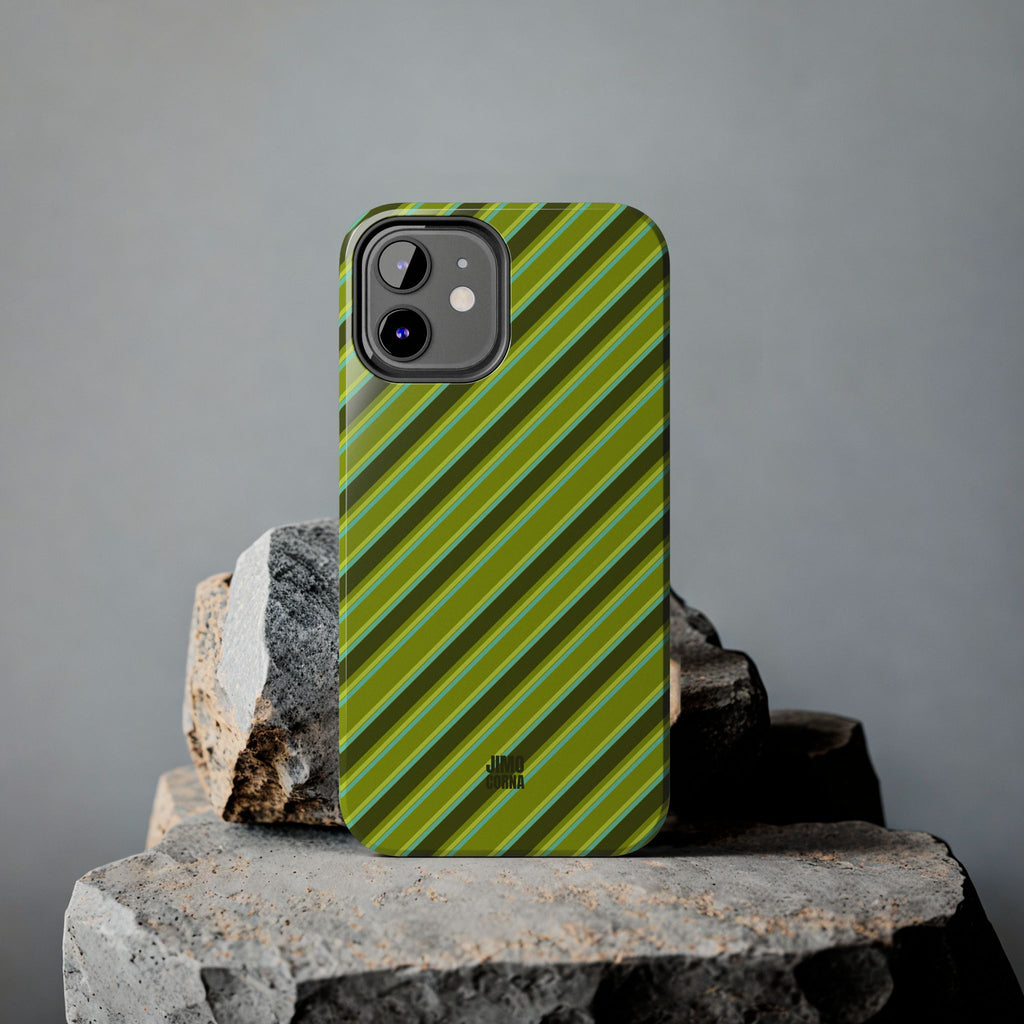 Angelina Stripes | Olive - iPhone Case
