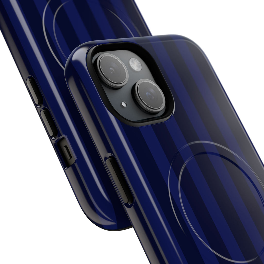 Bold Stripes MagSafe iPhone Case | Navy Blue