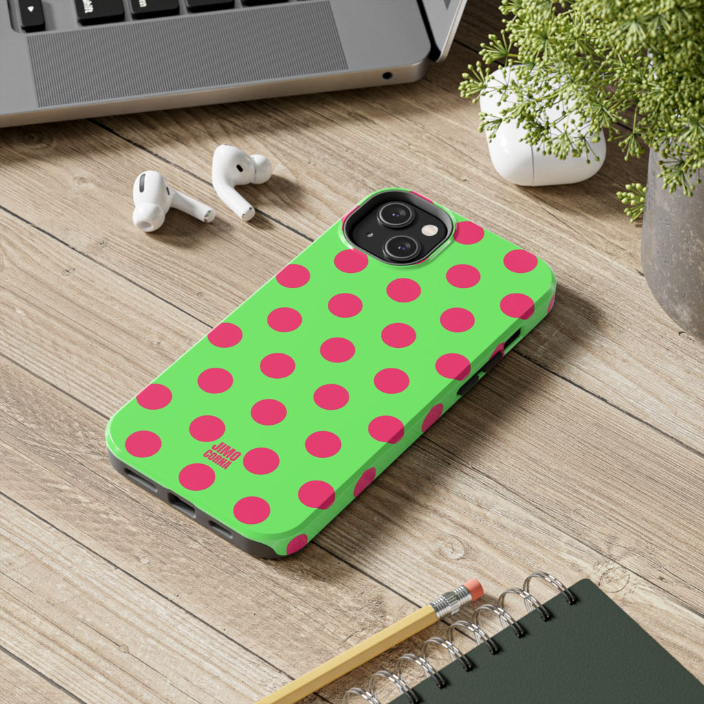 Big Polka Dot | Green and Pink