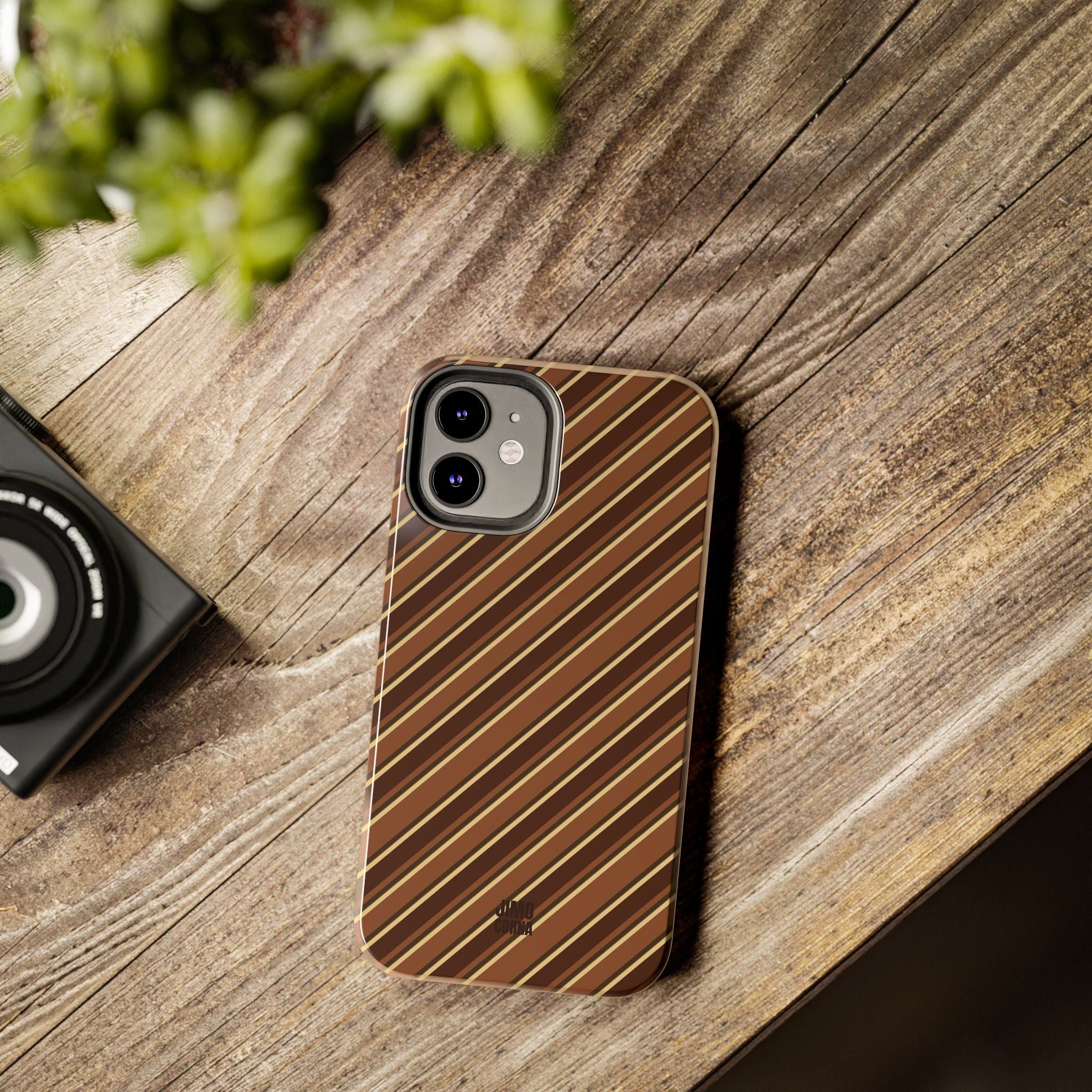 Angelina Stripes | Brown - iPhone Case