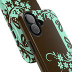 Y2K Floral iPhone Case | Brown and Mint