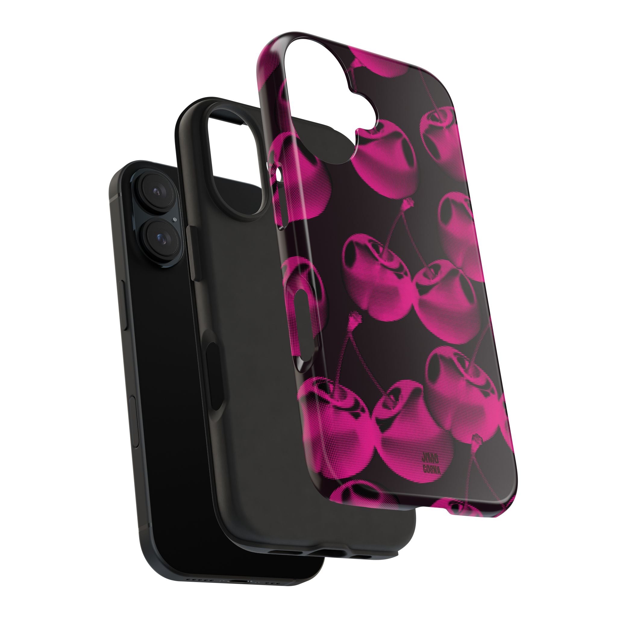 Hot Pink Retro Cherries