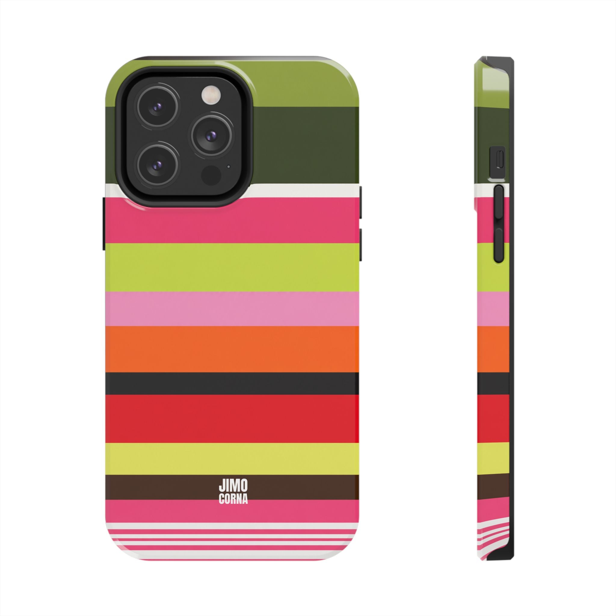 Berry Citrus Stripe iPhone Case