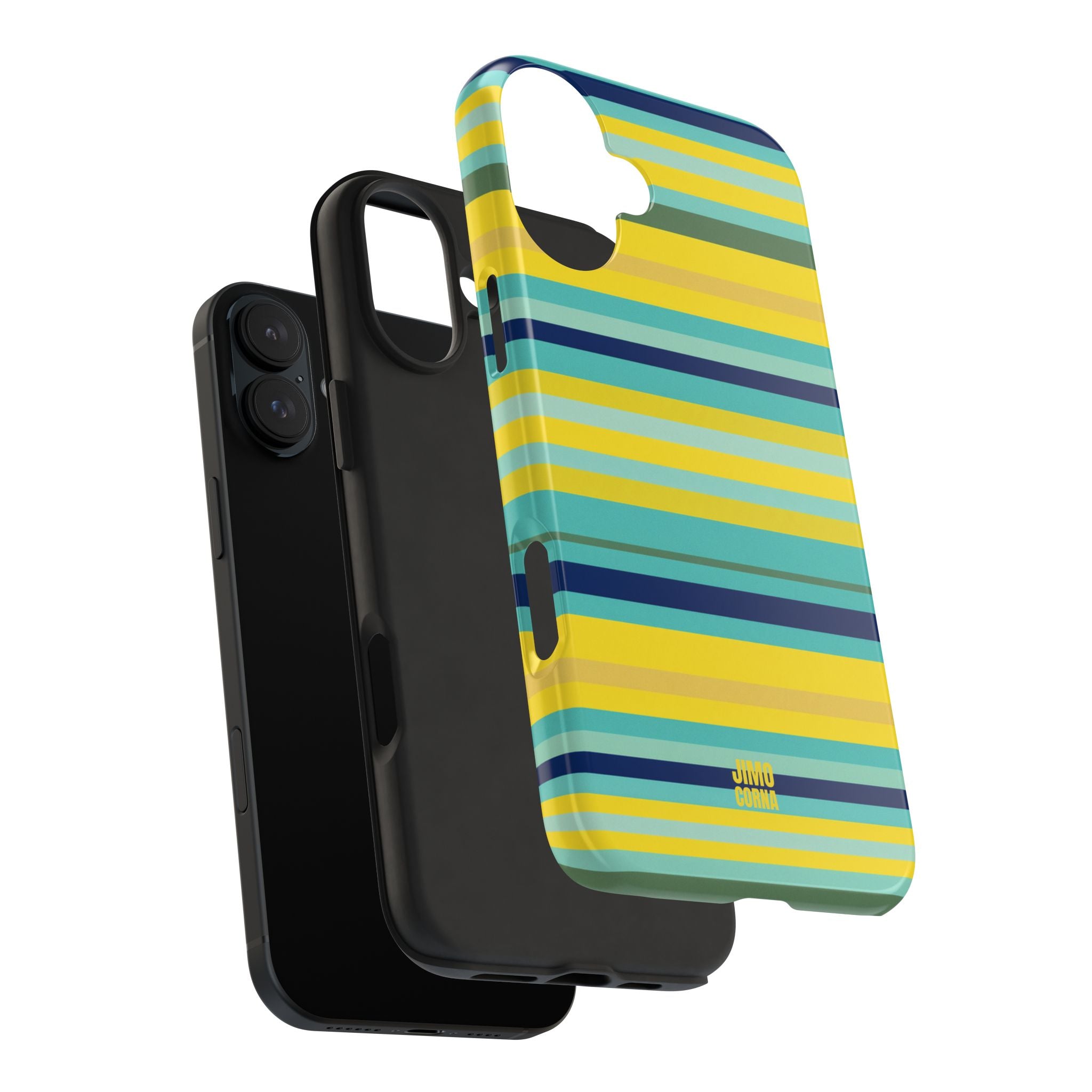 Blue Lemon Stripe iPhone Case