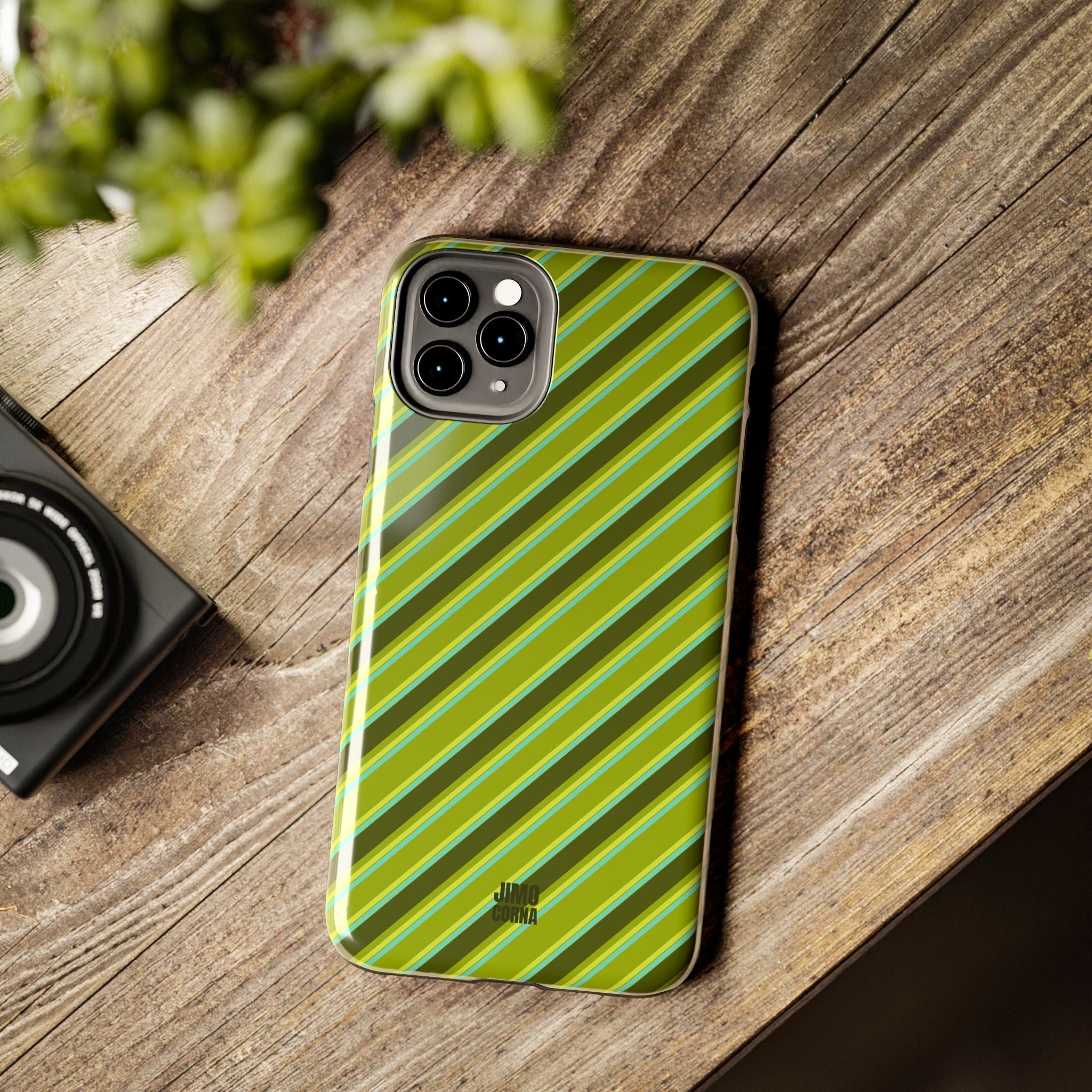 Angelina Stripes | Olive - iPhone Case