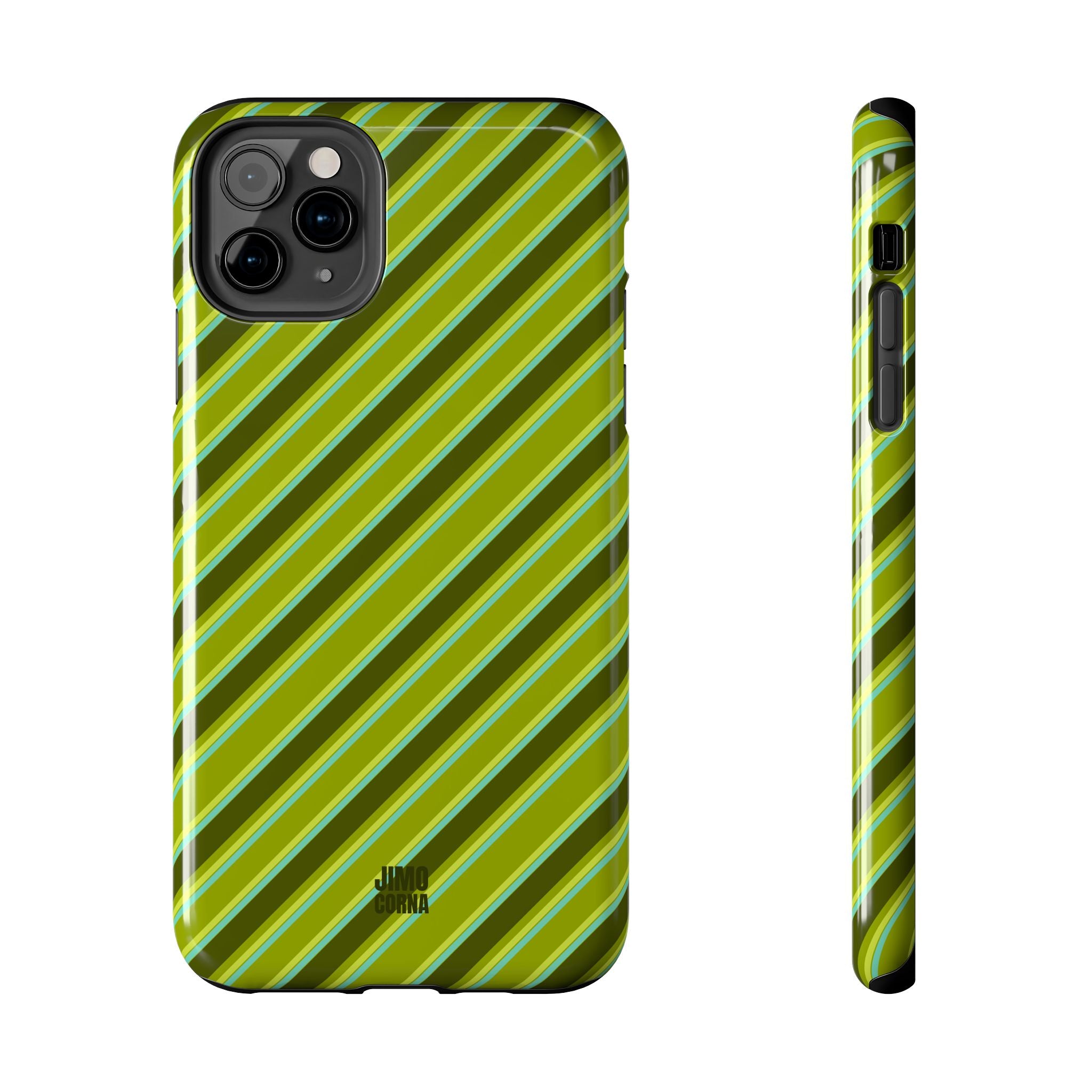 Angelina Stripes | Olive - iPhone Case