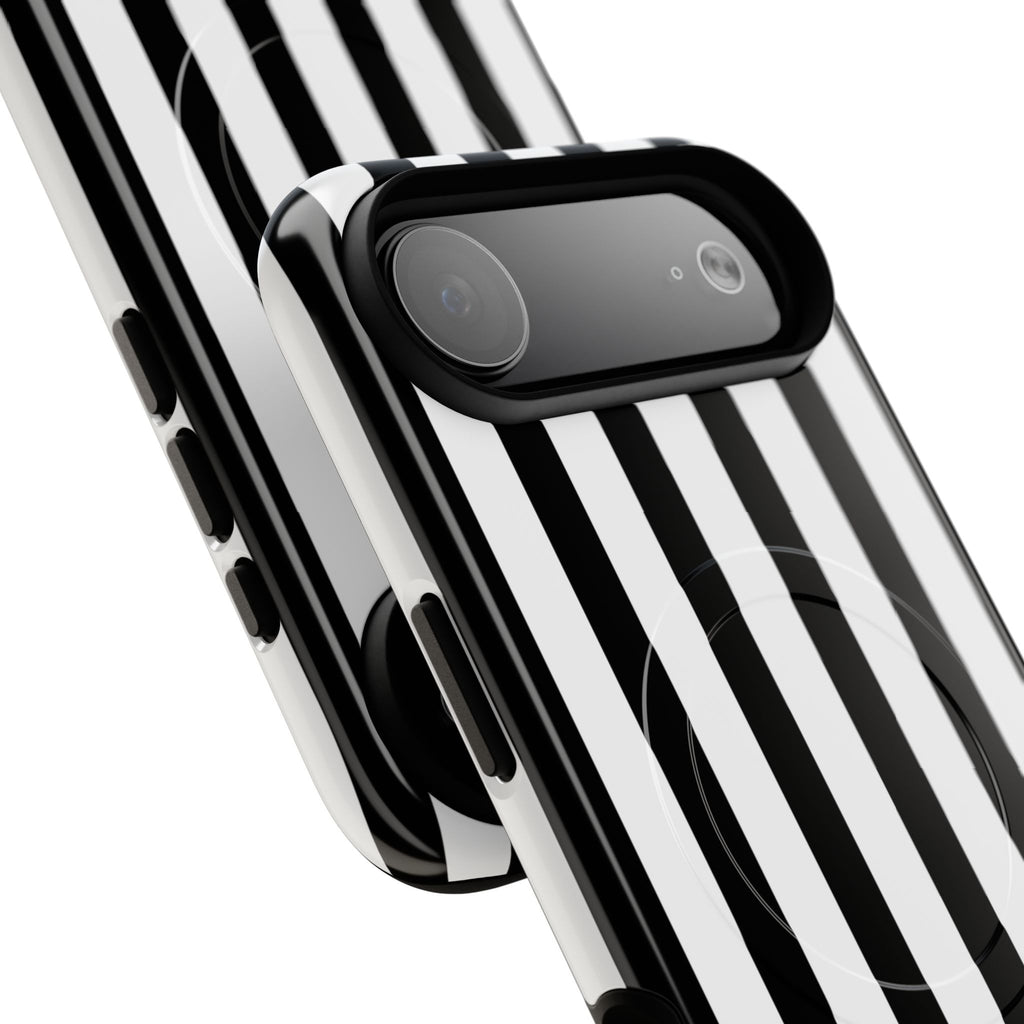 Bold Stripes MagSafe iPhone Case | Black and White
