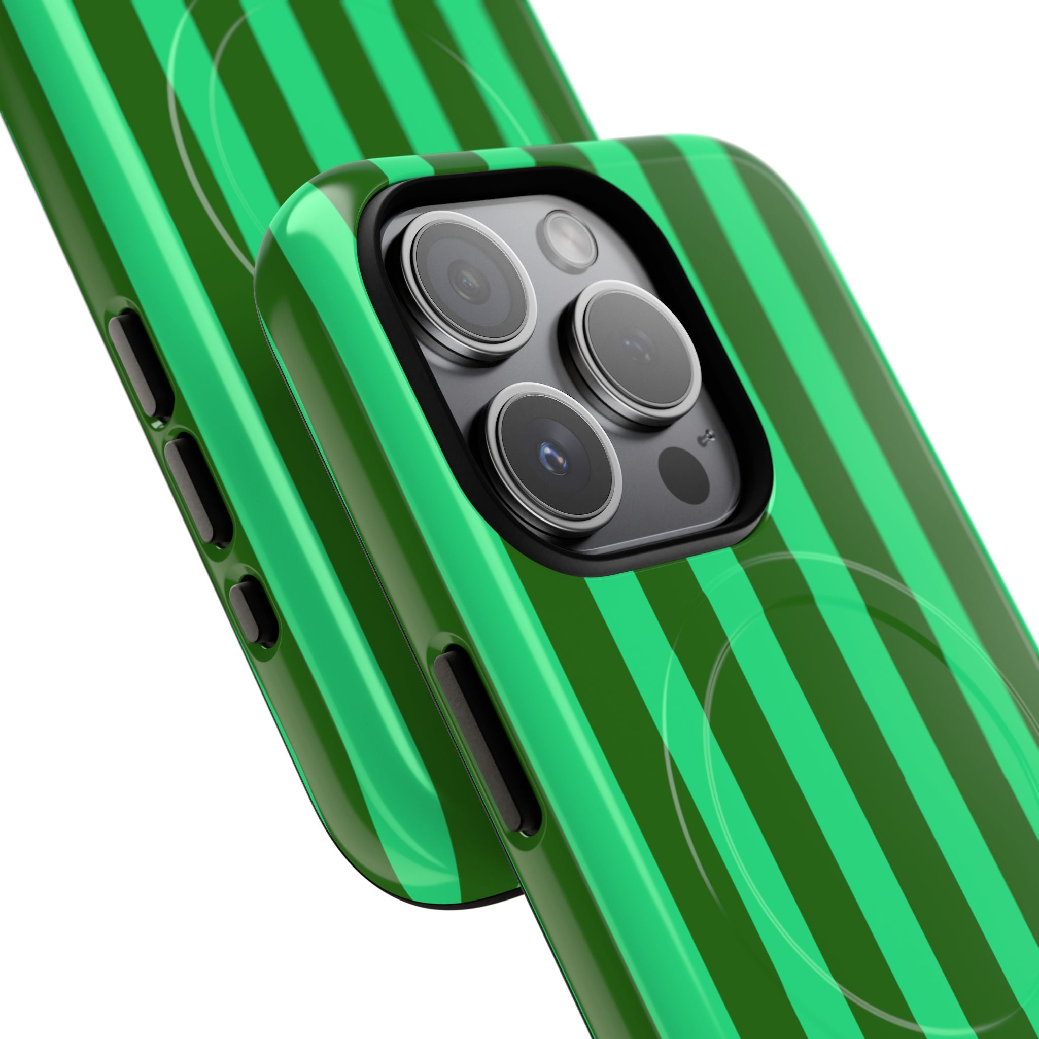 Bold Stripes MagSafe iPhone Case | Olive Green