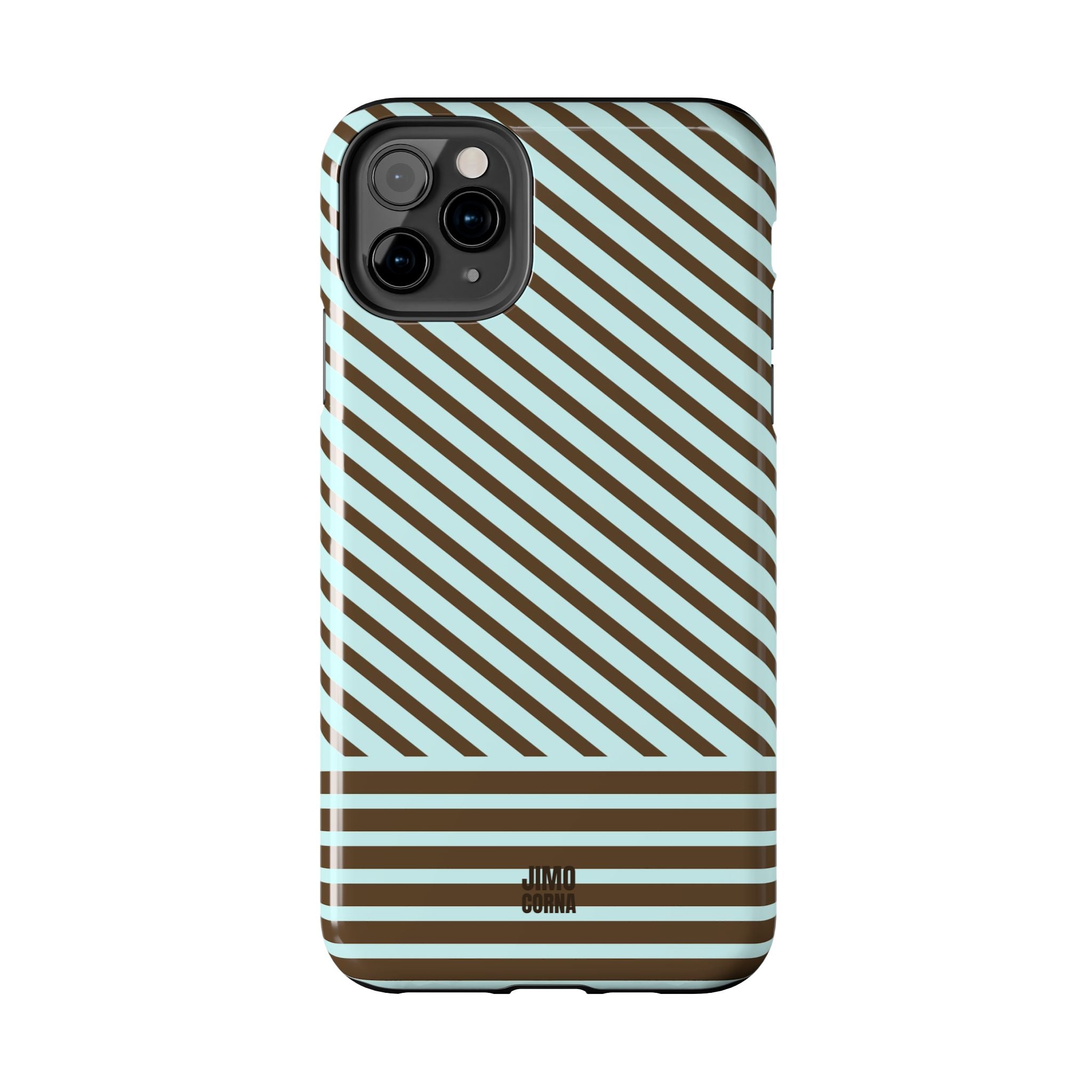 Asymmetrical Lines iPhone Case | Blue and Brown