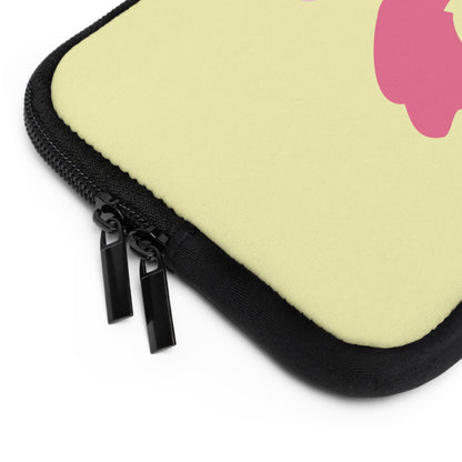 Pink on Yellow Hibiscus Laptop Sleeve