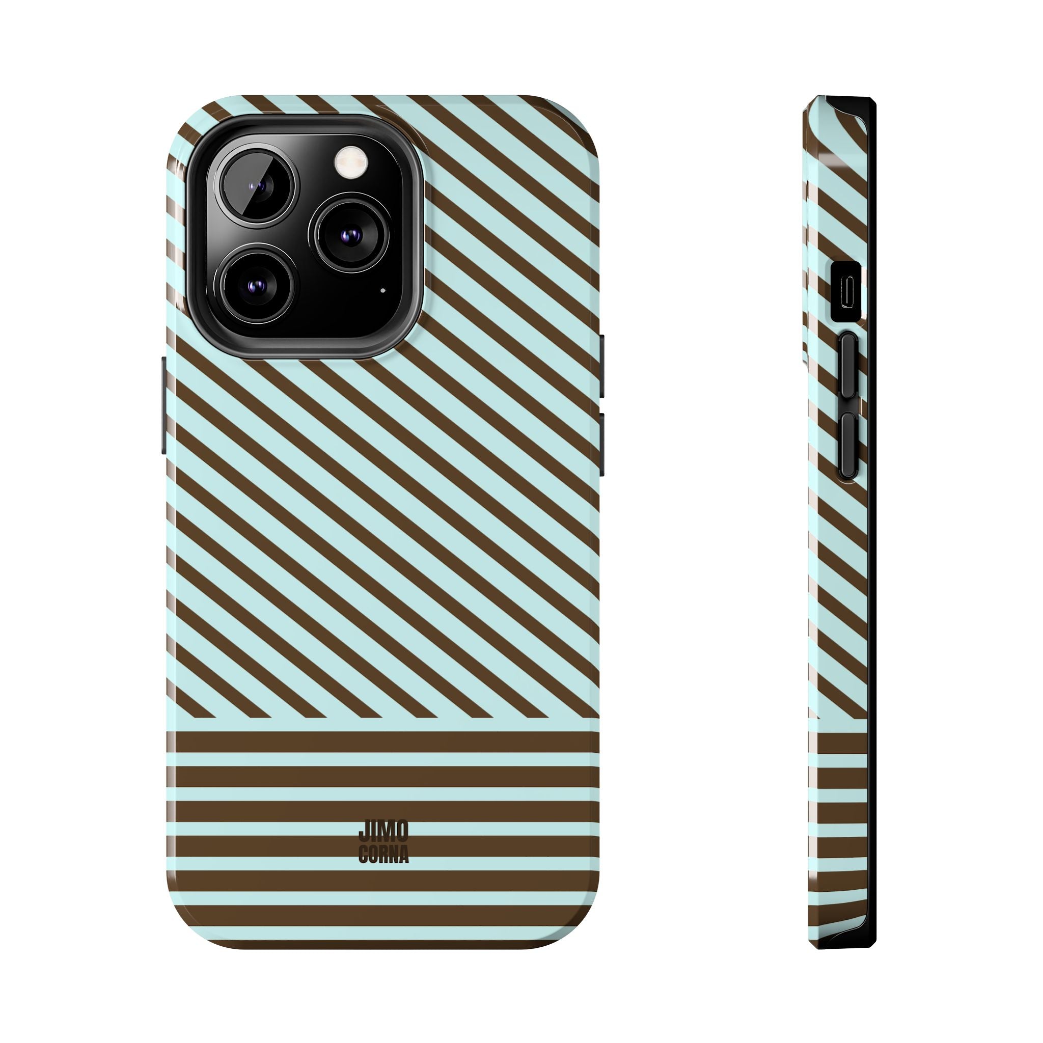 Asymmetrical Lines iPhone Case | Blue and Brown