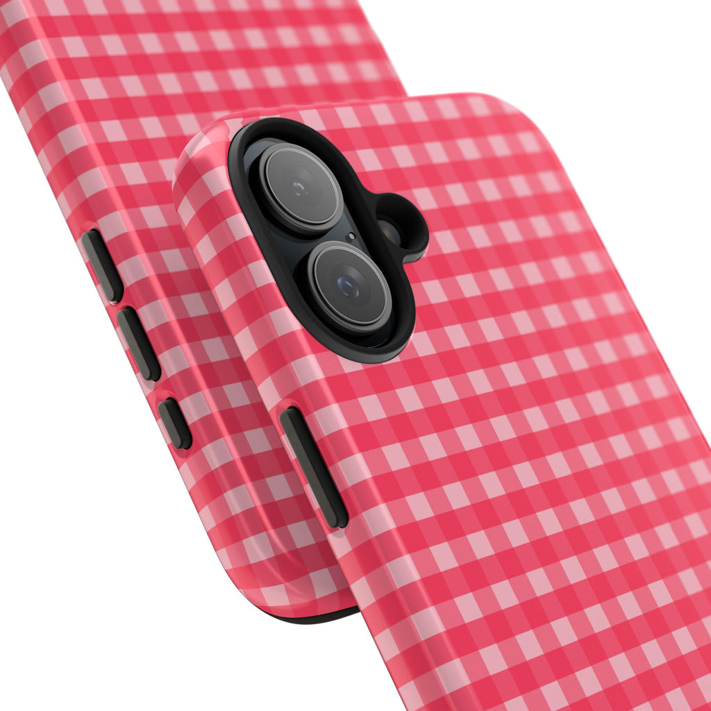 Farm Gingham iPhone Case | Hot Pink