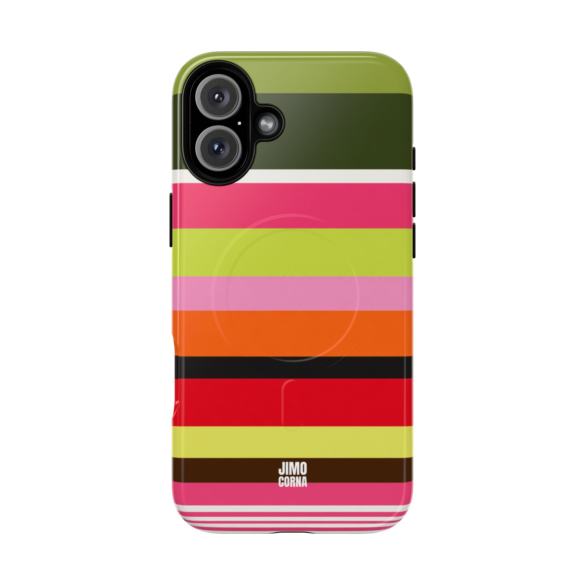 Berry Citrus Stripe MagSafe iPhone Case
