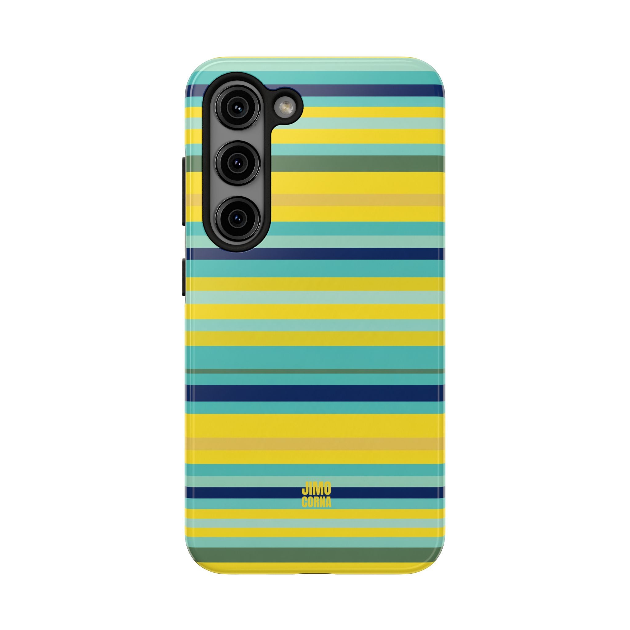 Blue Lemon Stripe Samsung Galaxy Case