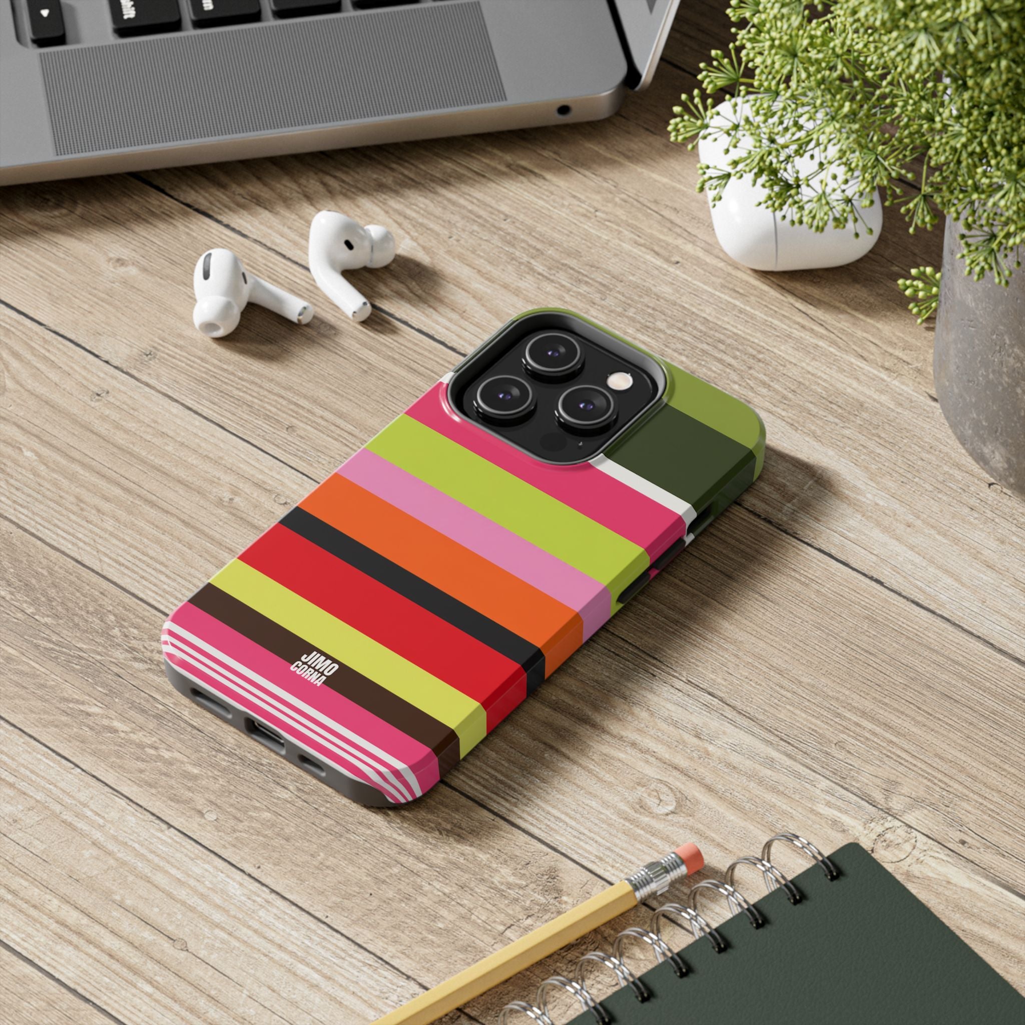 Berry Citrus Stripe iPhone Case