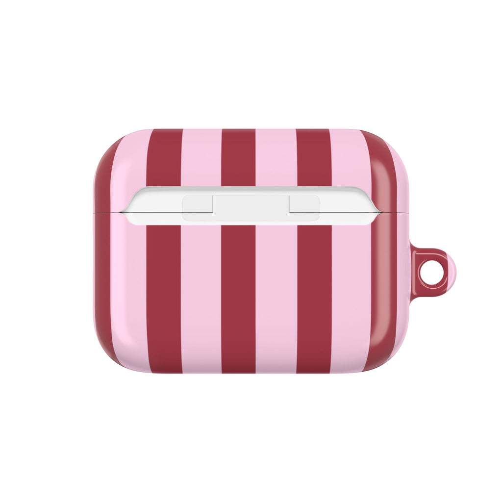 Bold Stripes AirPods Case | Pink and Red