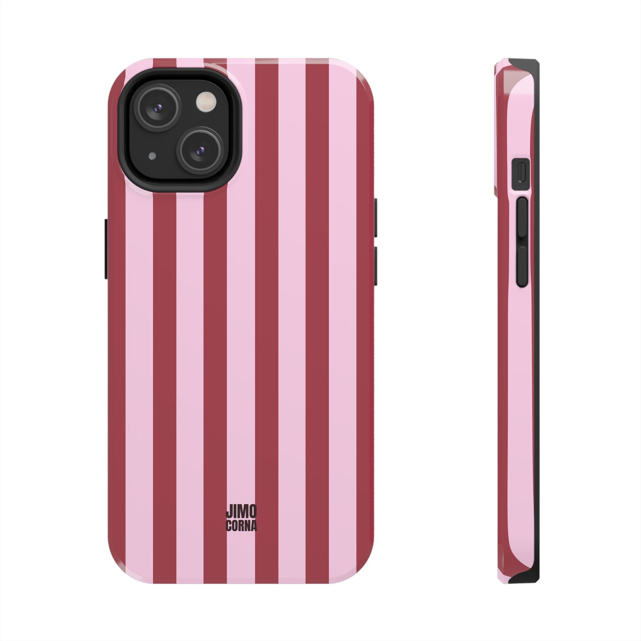 Bold Stripes iPhone Case | Pink and Red