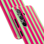 Bold Stripes Samsung Galaxy Case | Lime Green and Pink