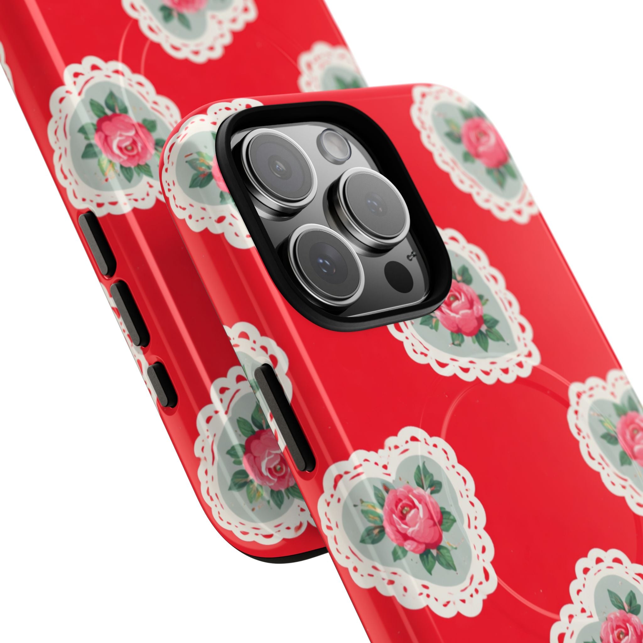 Rosy Lace MagSafe iPhone Case