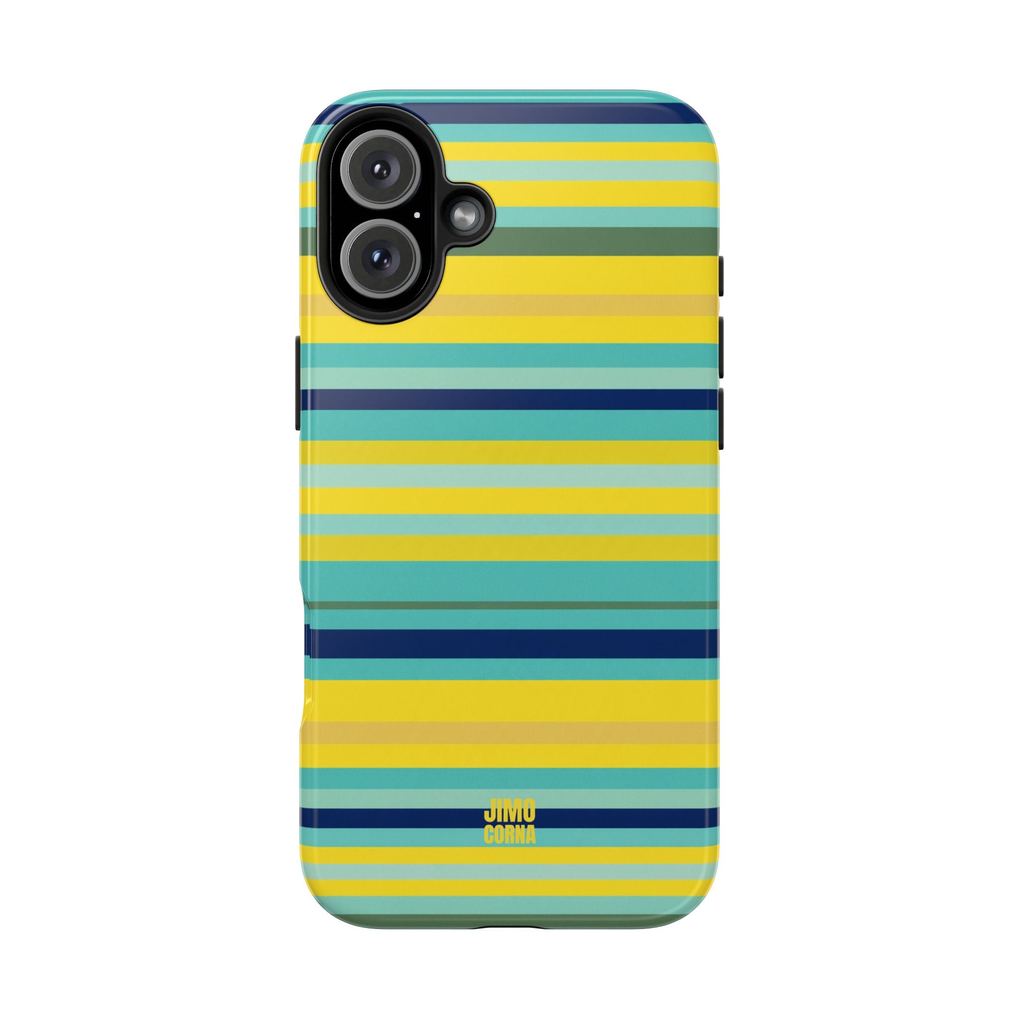 Blue Lemon Stripe iPhone Case