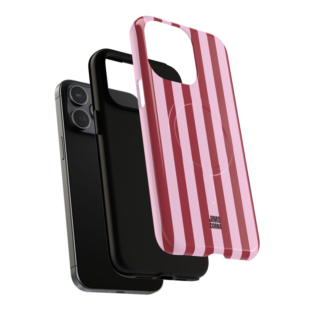 Bold Stripes MagSafe iPhone Case | Pink and Red