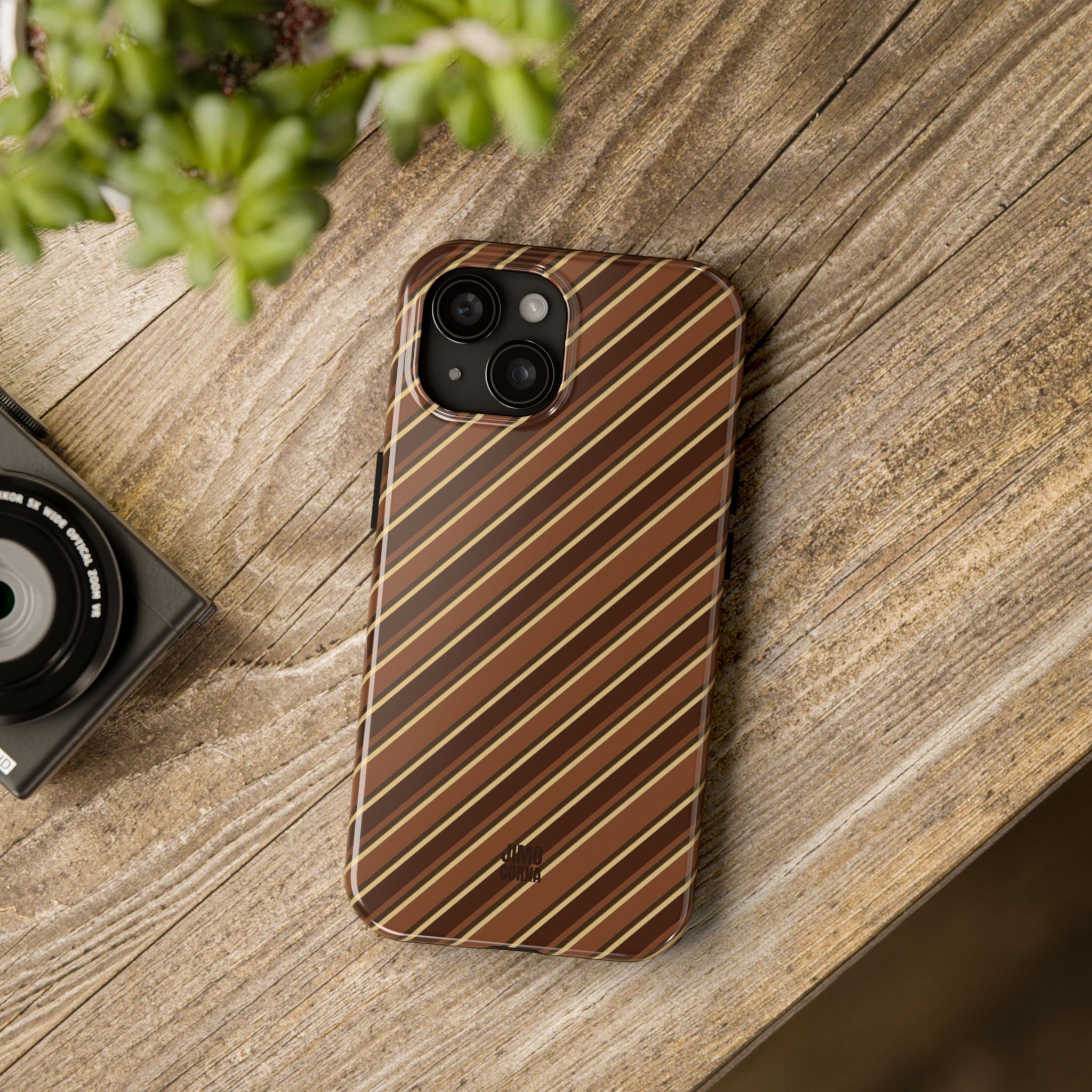 Angelina Stripes | Brown - iPhone Case