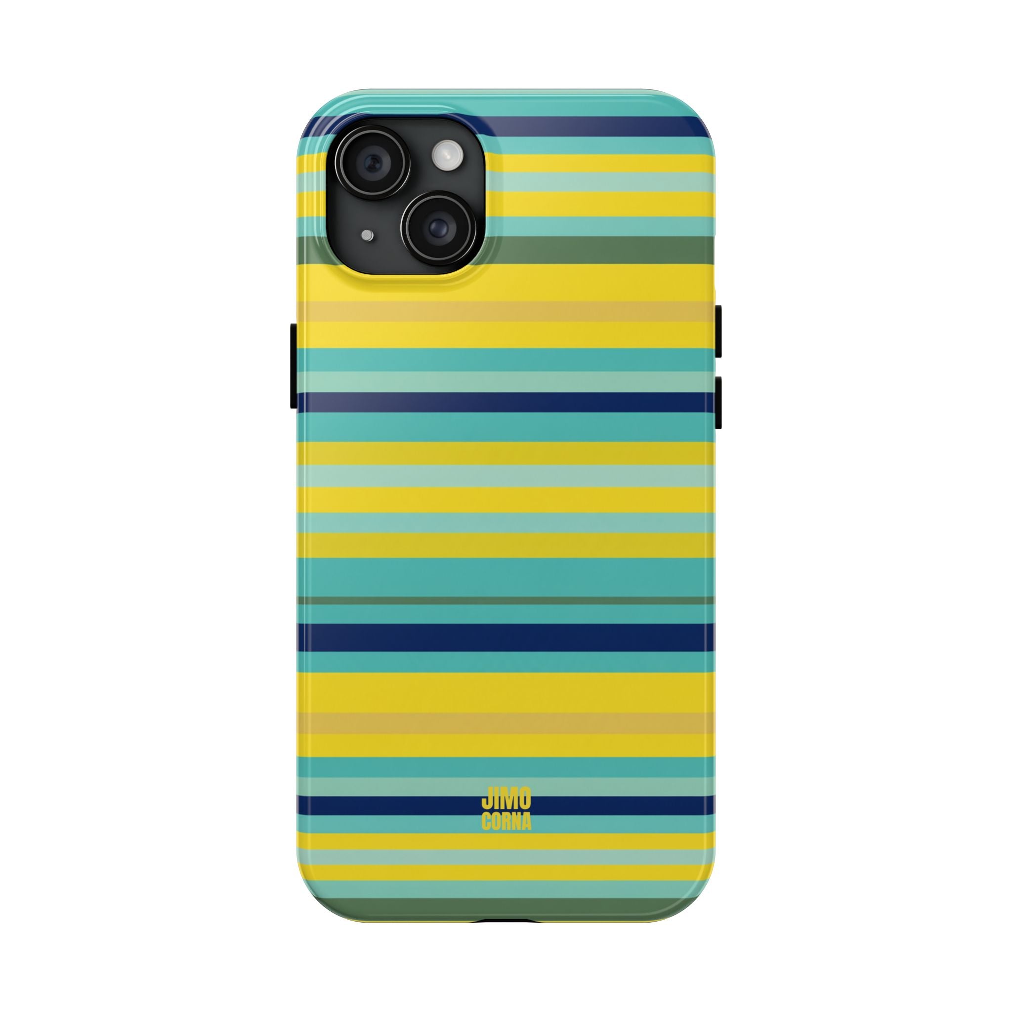 Blue Lemon Stripe iPhone Case