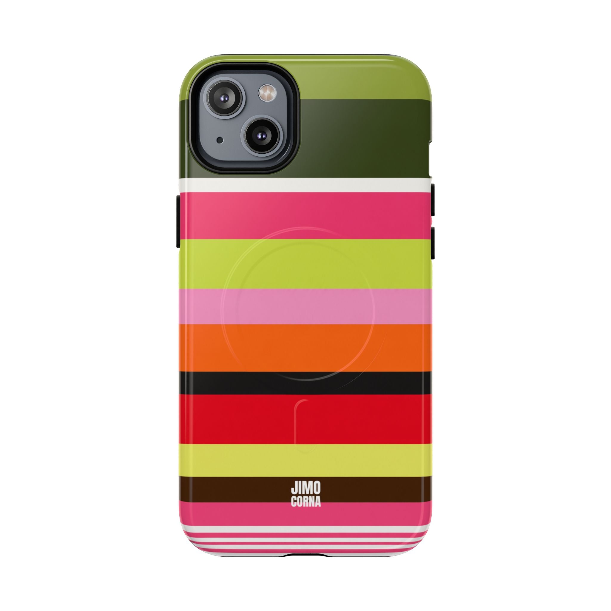 Berry Citrus Stripe MagSafe iPhone Case