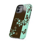 Y2K Floral iPhone Case | Brown and Mint
