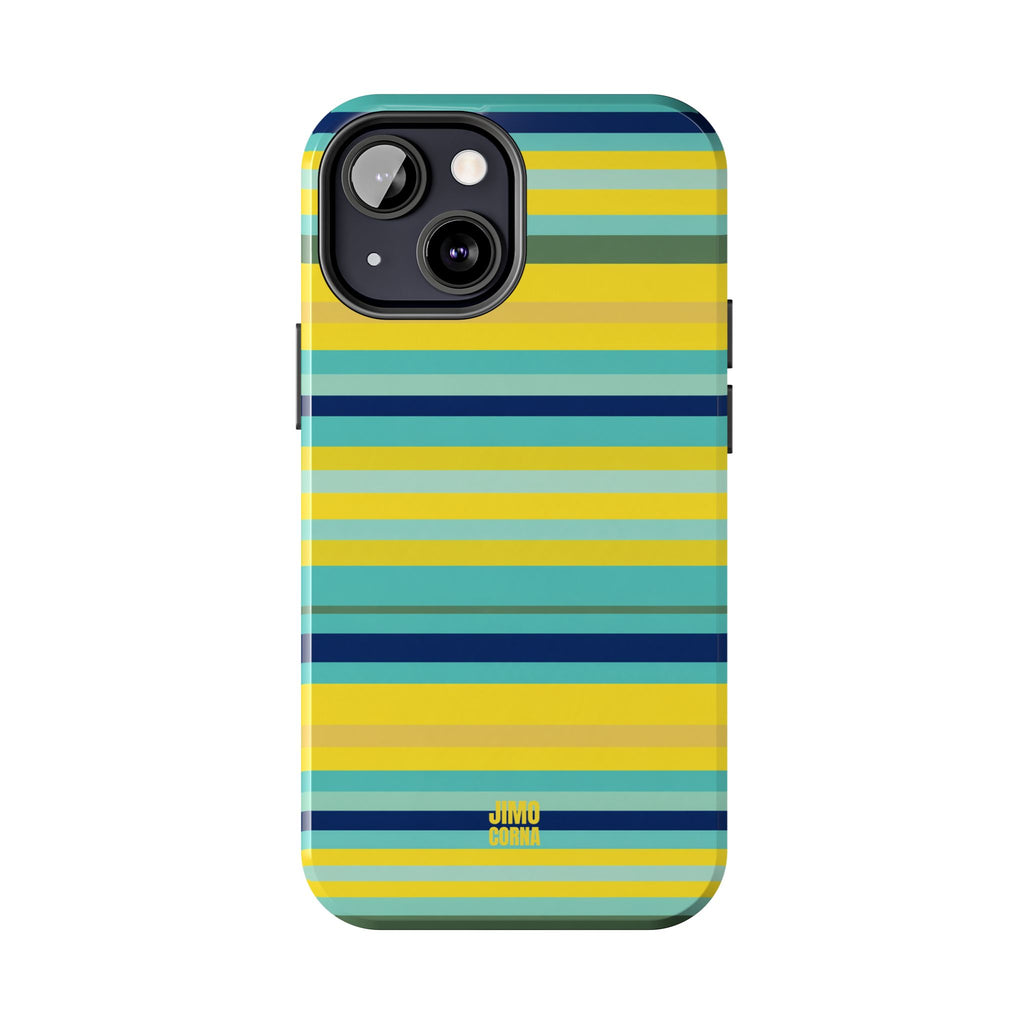 Blue Lemon Stripe iPhone Case