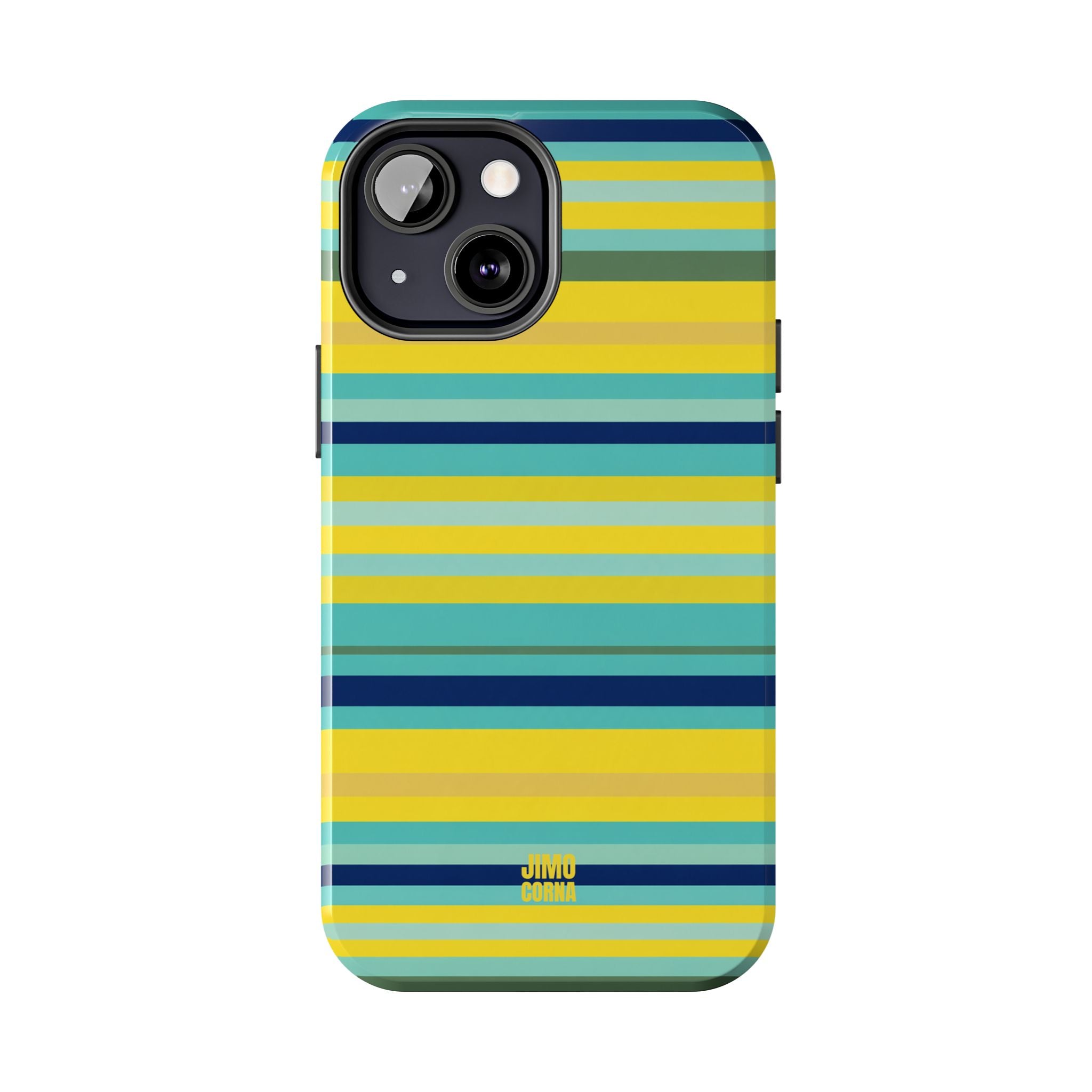 Blue Lemon Stripe iPhone Case