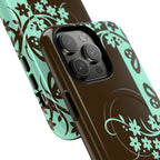 Y2K Floral MagSafe iPhone Case | Brown and Mint