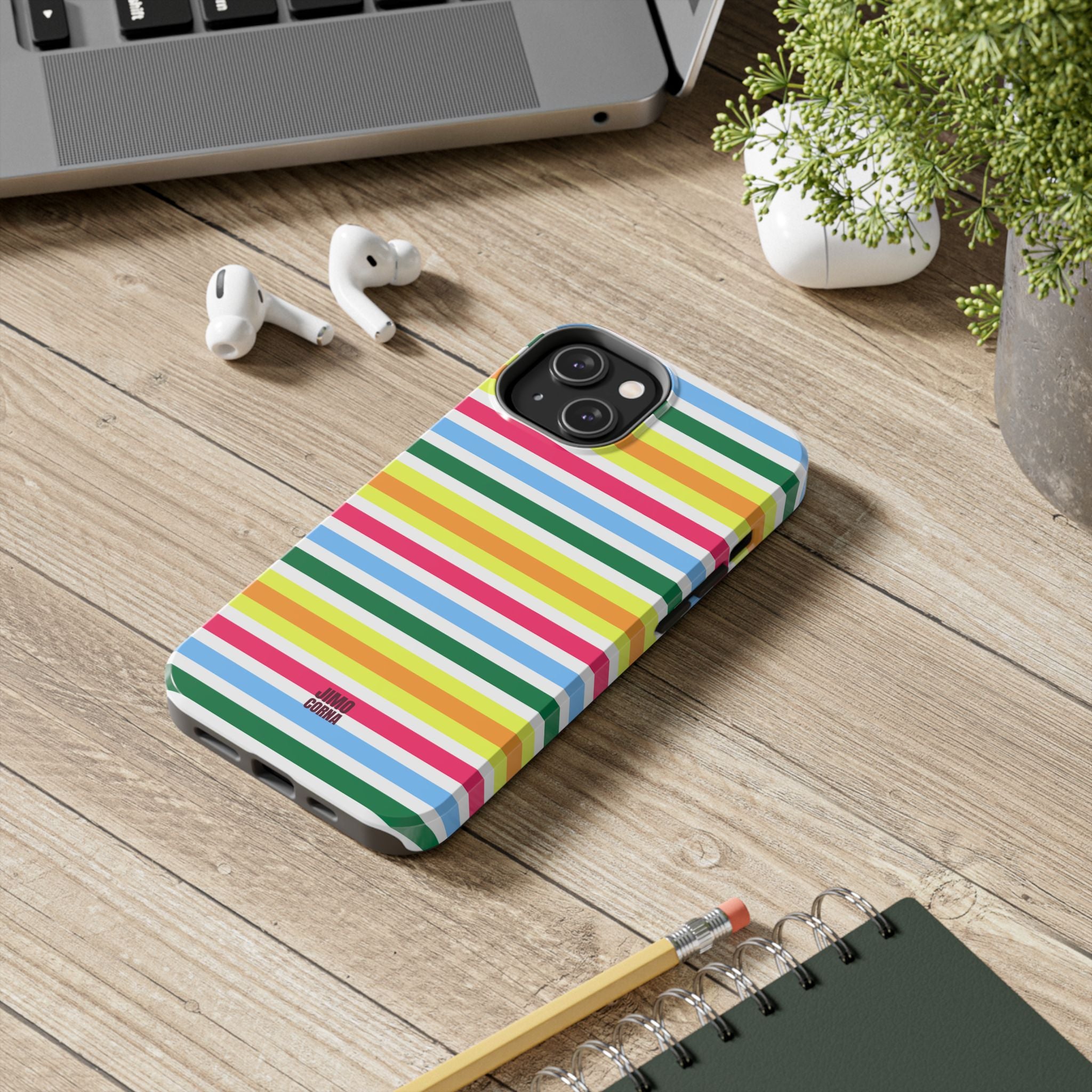 Rainbow Sorbet Stripe iPhone Case