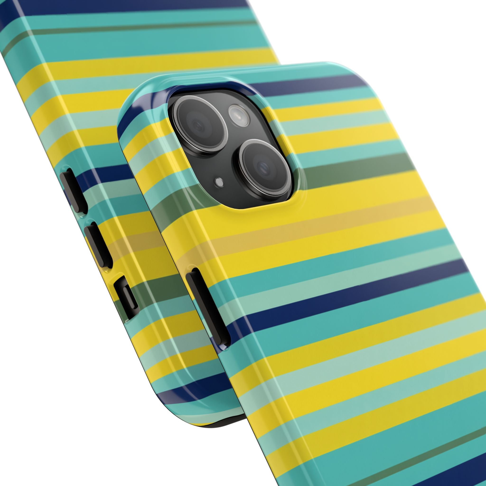 Blue Lemon Stripe iPhone Case