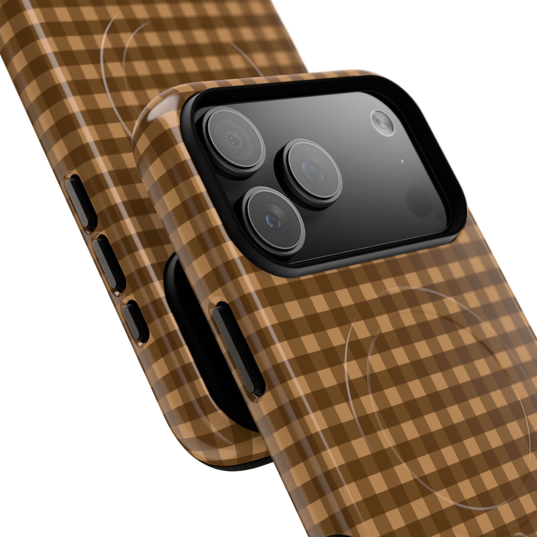Farm Gingham MagSafe iPhone Case | Brown