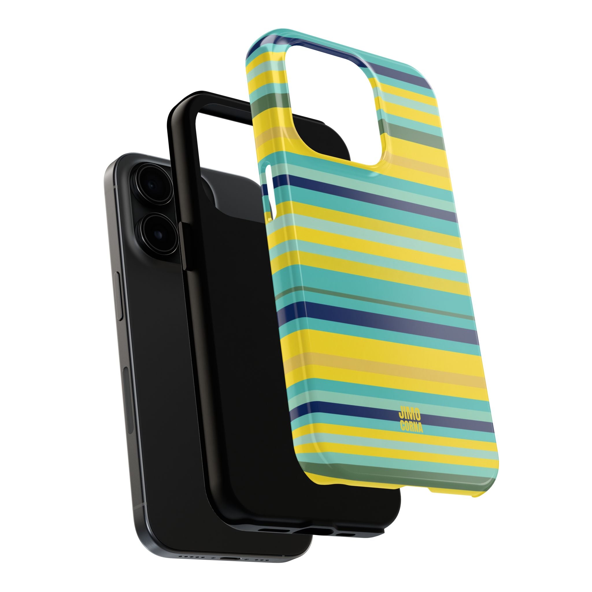 Blue Lemon Stripe iPhone Case