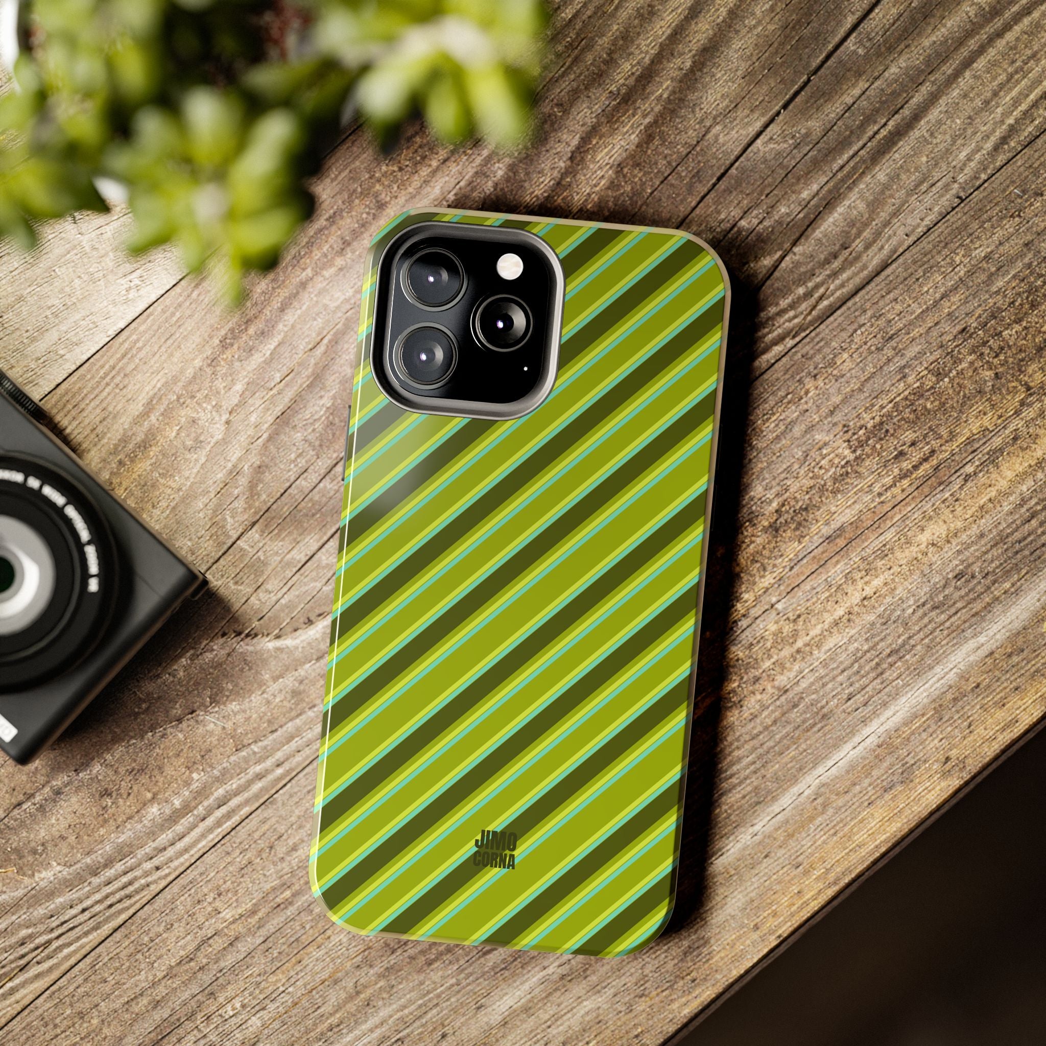 Angelina Stripes | Olive - iPhone Case