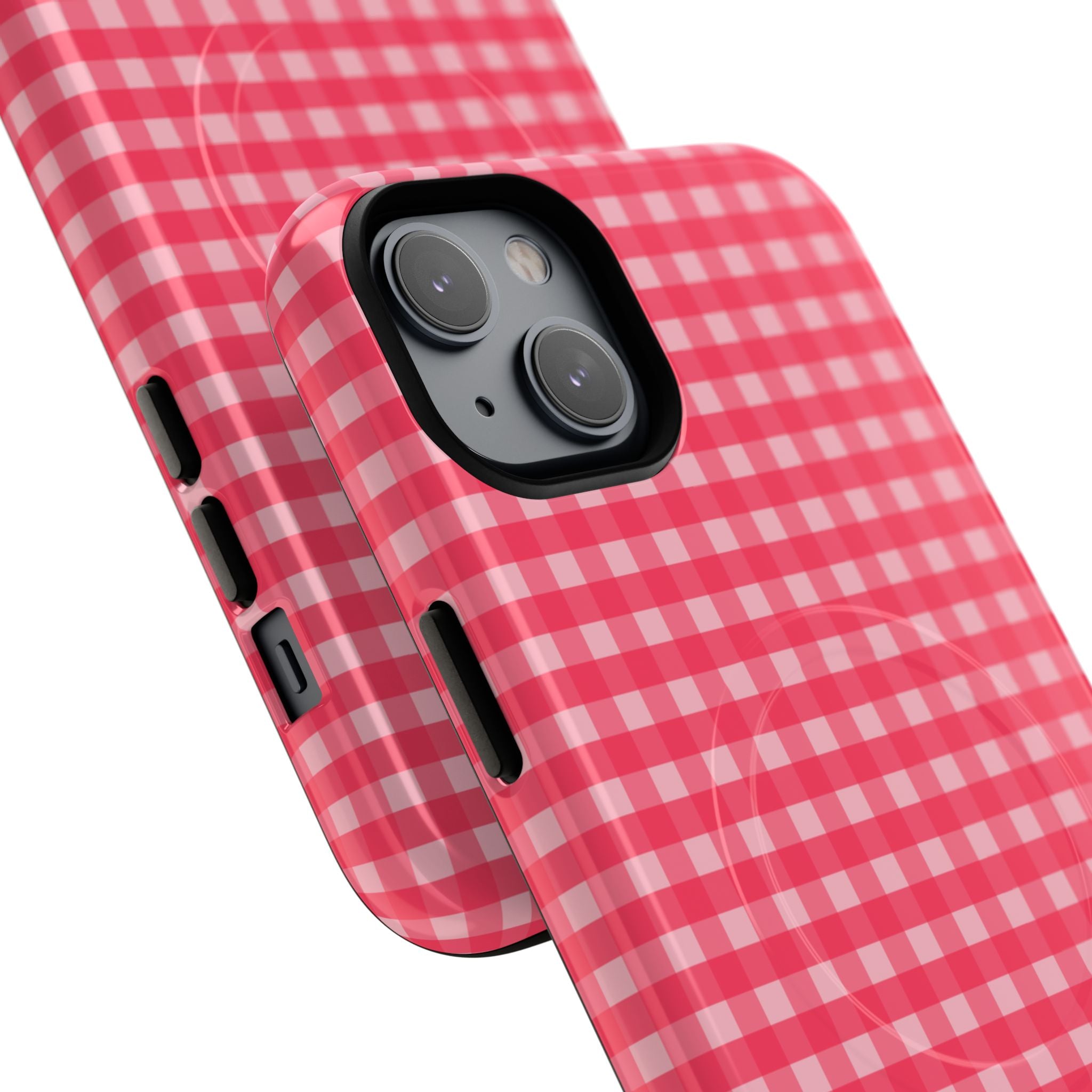 Farm Gingham MagSafe iPhone Case | Hot Pink