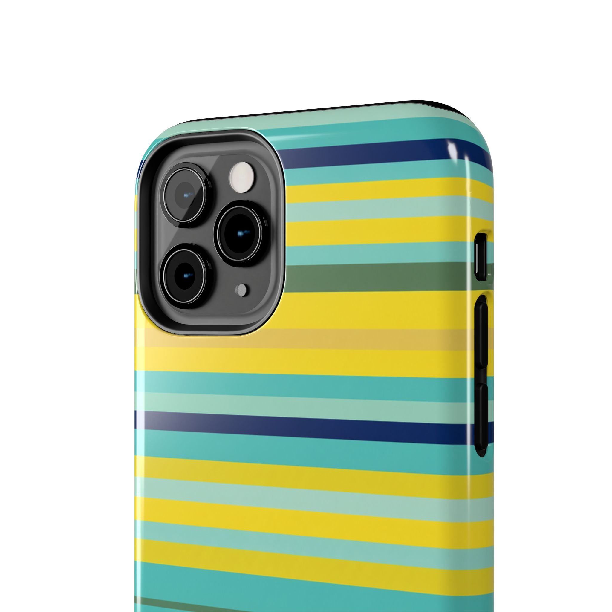 Blue Lemon Stripe iPhone Case