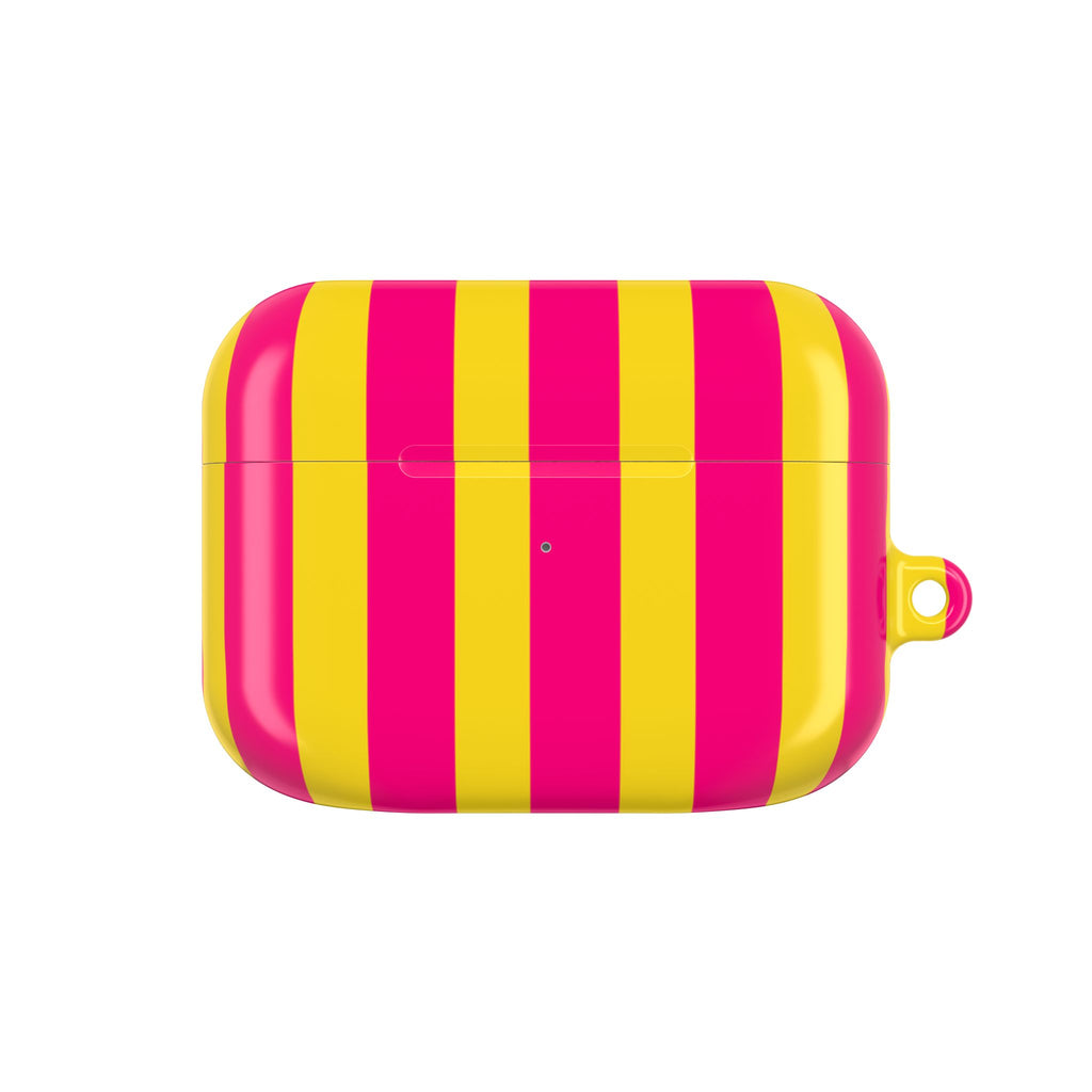 Bold Stripes AirPods Case | Pink and Yellow