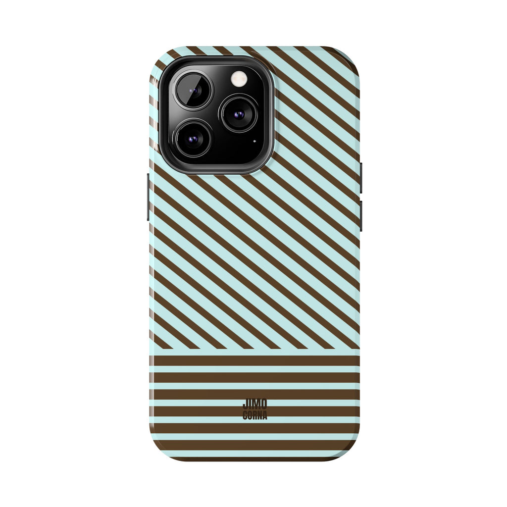 Asymmetrical Lines iPhone Case | Blue and Brown