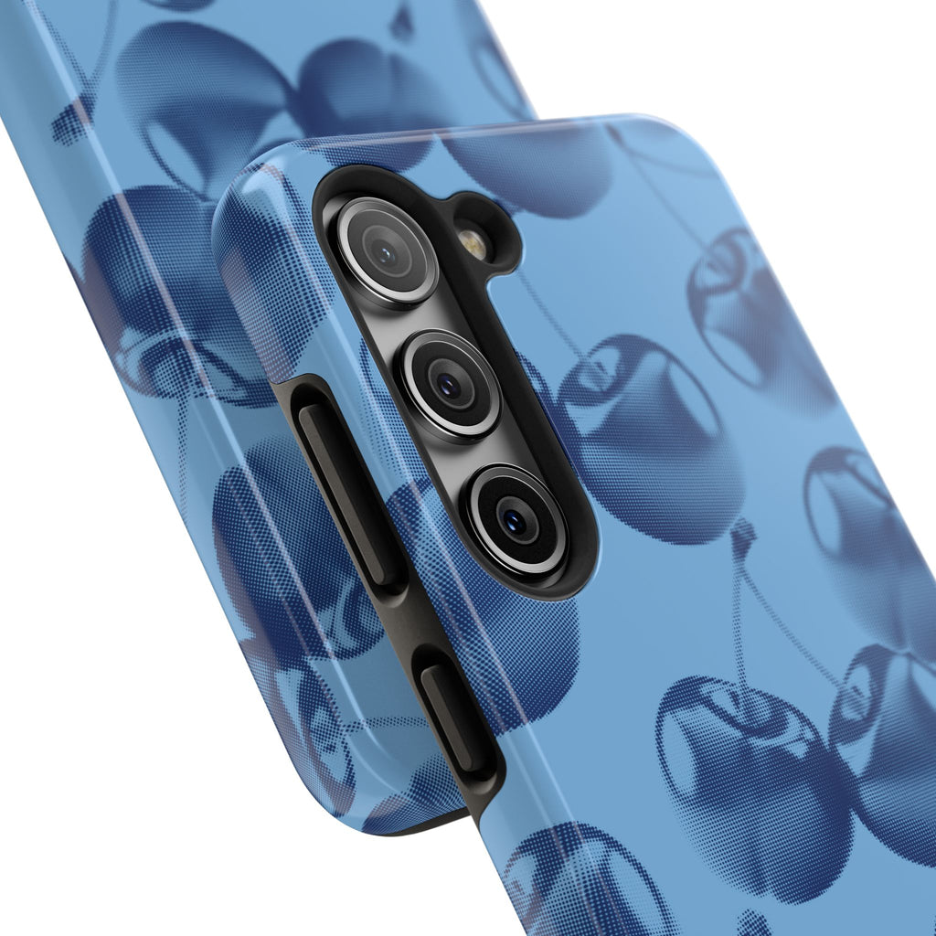 Blue Retro Cherries