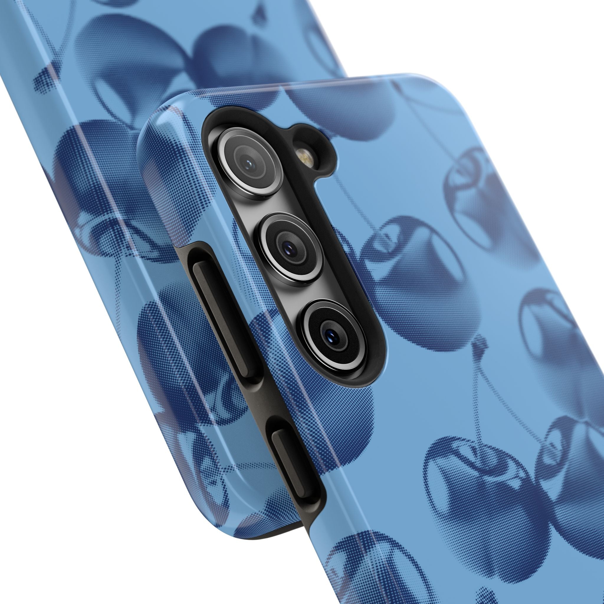 Blue Retro Cherries