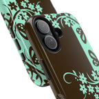 Y2K Floral iPhone Case | Brown and Mint