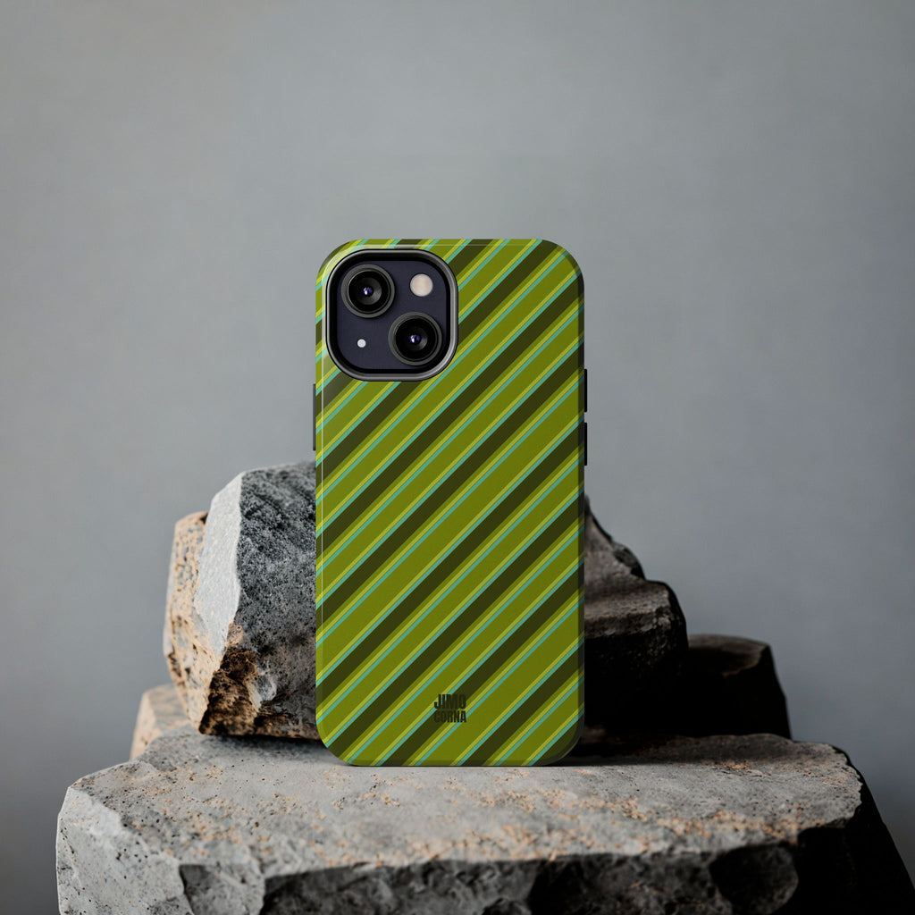 Angelina Stripes | Olive - iPhone Case