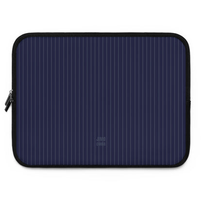 Navy Blue Soft Stripes Laptop Sleeve