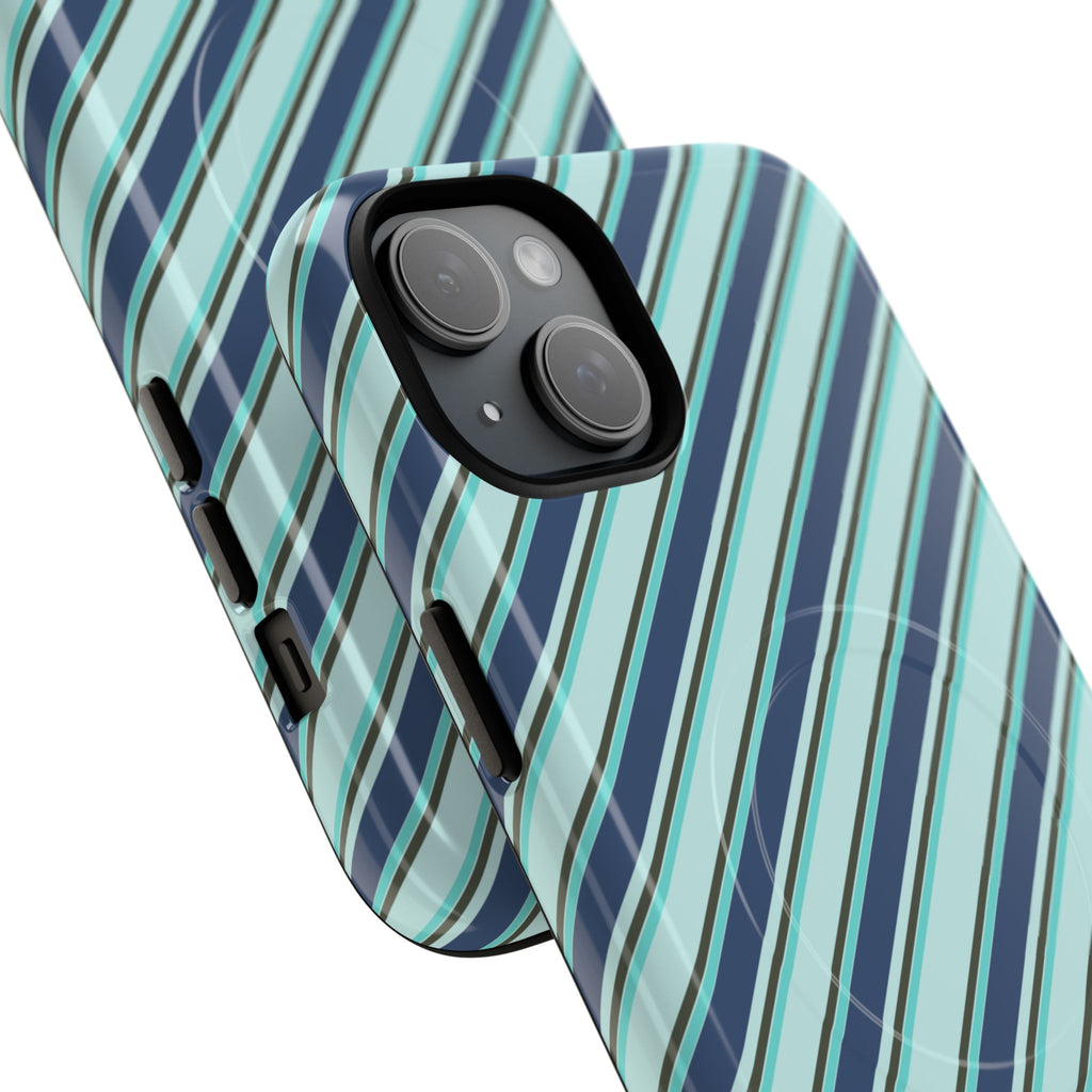 Angelina Stripes | Blue - MagSafe iPhone Case